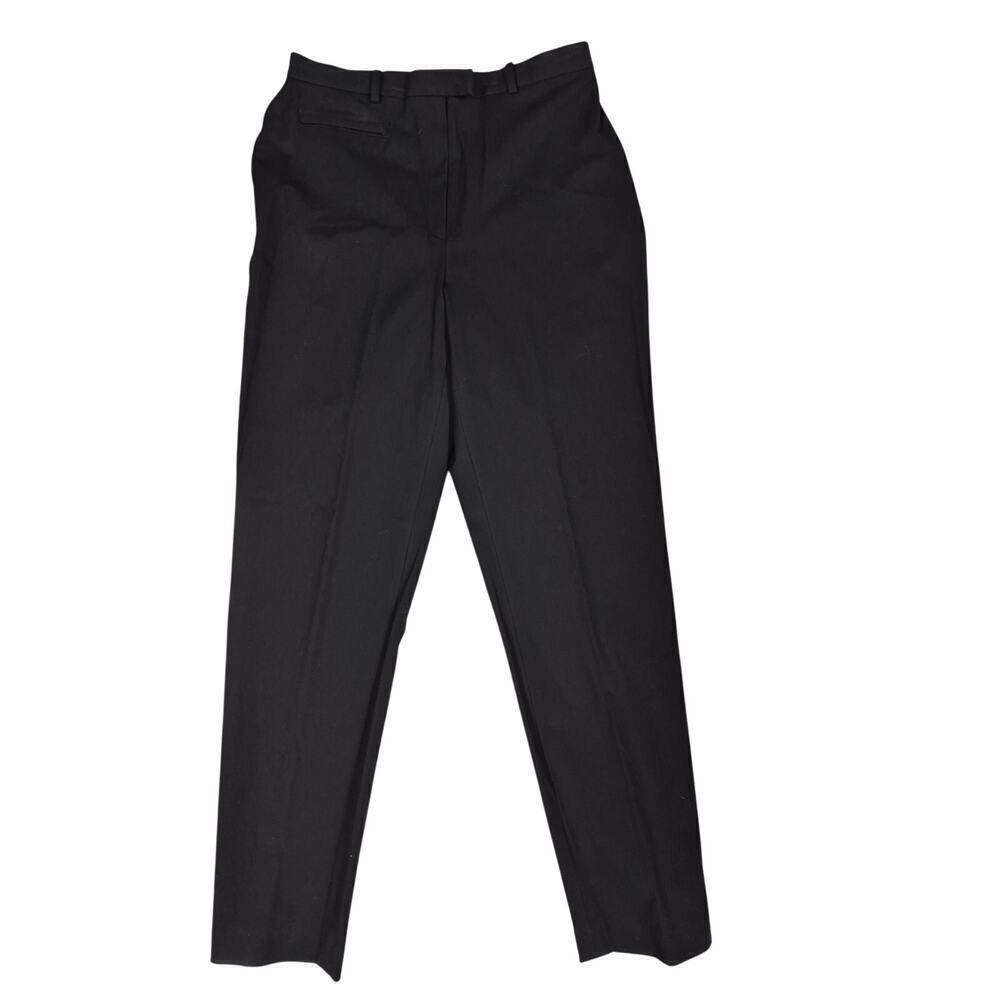NWT Lafayette New York 148 Black Cotton Slacks Front Zipper Pocket Sz 8
